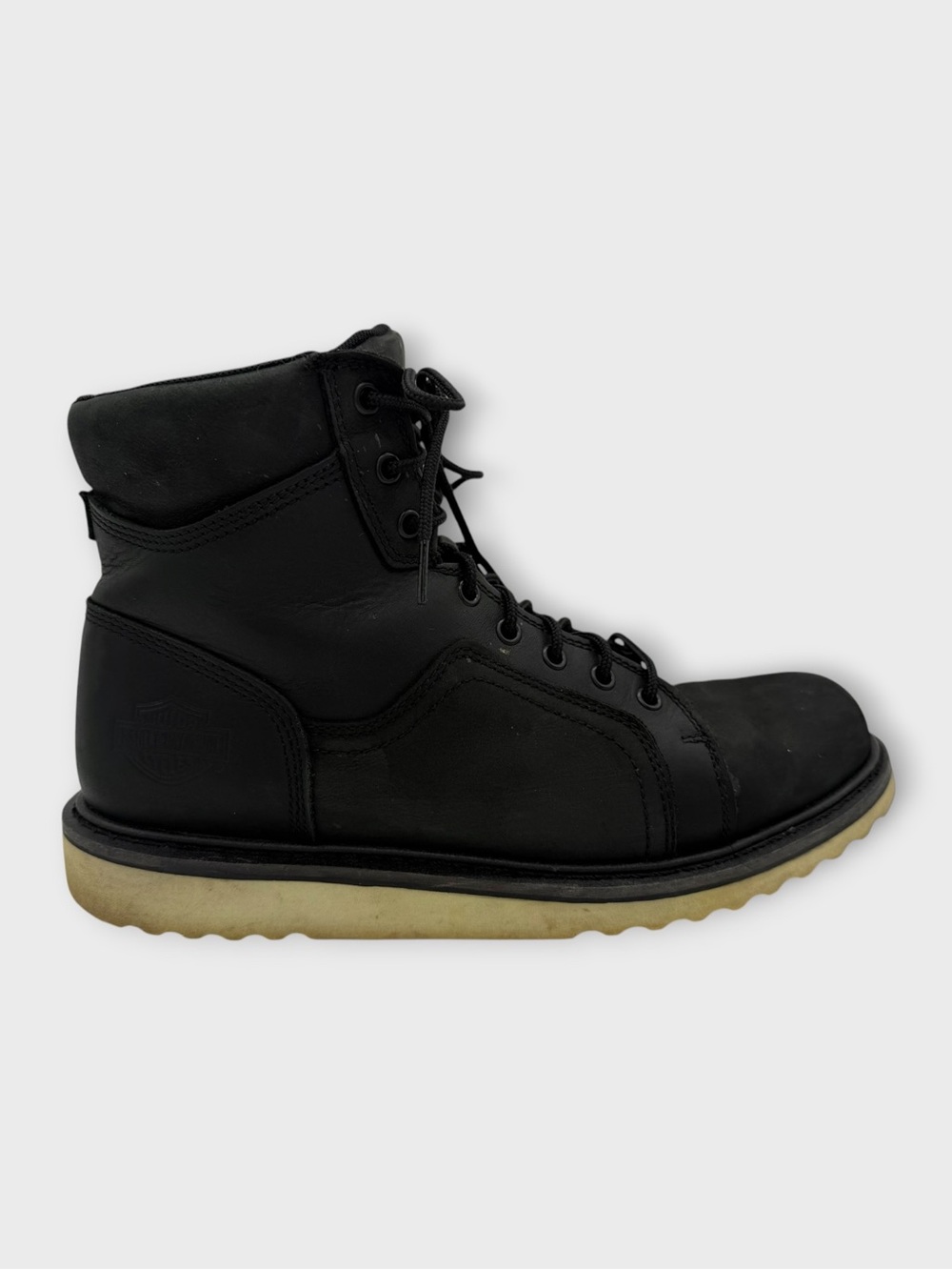 Harley-Davidson Hickman Men's Black‎ Leather Lace-Up Work Boot Size 12